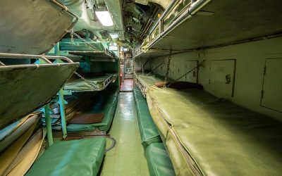 Bunks in the interior of Submarine Becuna at The Independence Seaport Museum